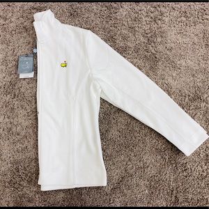 Masters Collection Logo White Zip Long Sleeve